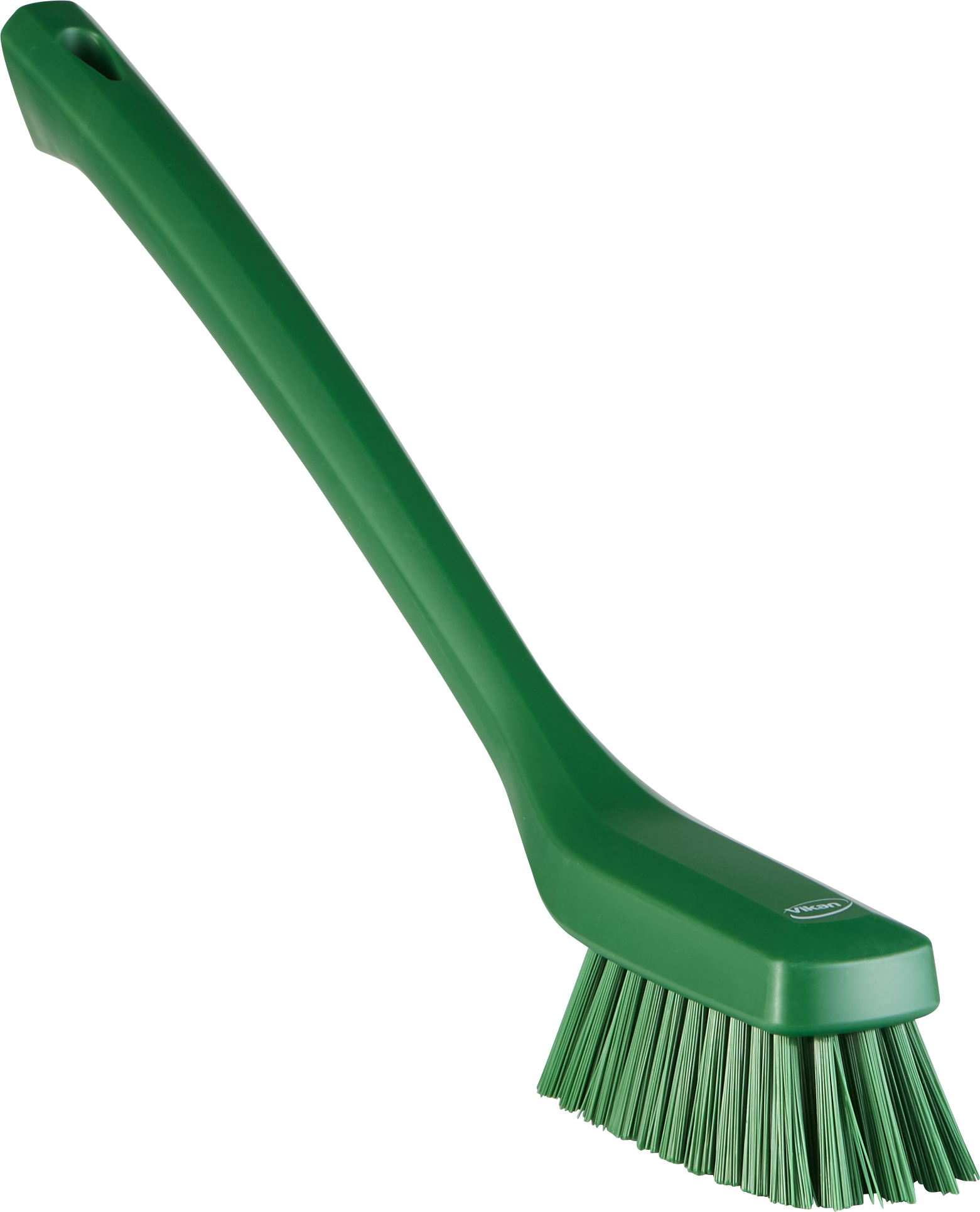 Smal vaskebørste med langt skaft, 420 mm, Stiv, Grøn