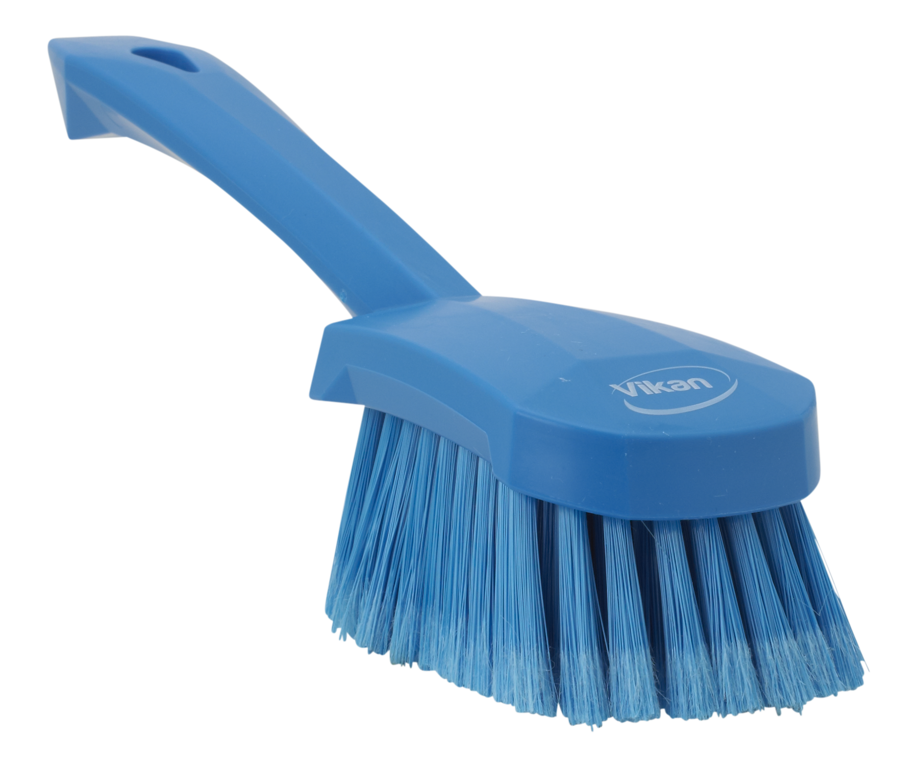 Washing Brush with short handle, 10.6", Soft/split, Blue
